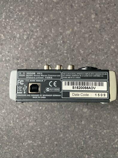 Behringer Xenyx 302USB Small Audio Mixer USB 302 5 Input Two Channel Stereo
