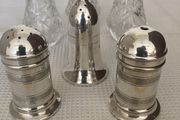 Vintage Silver plate &amp; Galway Crystal Salt &amp; Pepper Pots