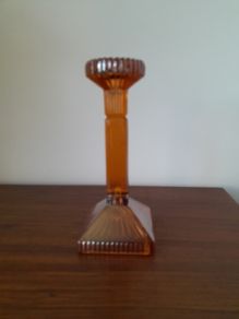 Art Deco Carnival Glass Candlestick