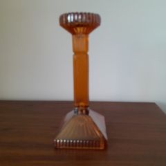 Art Deco Carnival Glass Candlestick