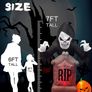 7 Feet Halloween Inflatable Grave Scene Skeleton Ghost with Tombstone and Pumpkin LED Lights Decor Outdoor Indoor Holiday Decorations Blow up Yard Decor Giant Lawn Inflatables Home Family Image 2