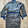 Men's blue silver gold shinny Tootal Hortex Paisley vintage smoking style dressing gown M/L Image 5