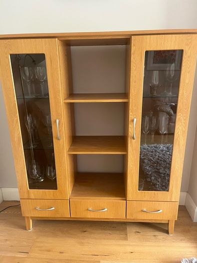 Solid Oak Display Unit and Coffee/Tv Table