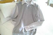 Men's Grey Pullover with Shirt Attached