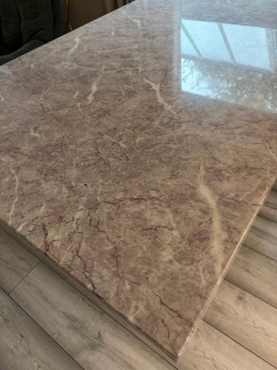 Large Marble Dining Table 180cm Single Pedestal Base plus 6 chairs