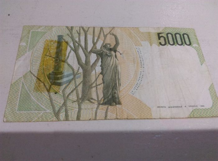 Italian 5000 Lire Banknote