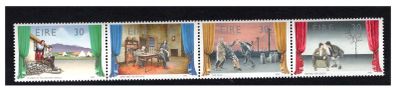 1990 Ireland Irish Theatre (Playboy of the Western World, Juno and the Paycock, The Field & Waiting for Godot) Commemorative Stamps Mint Never Hinged (MNH)