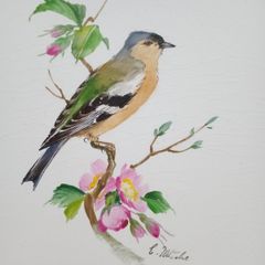 Antique porcelain handpainted tile