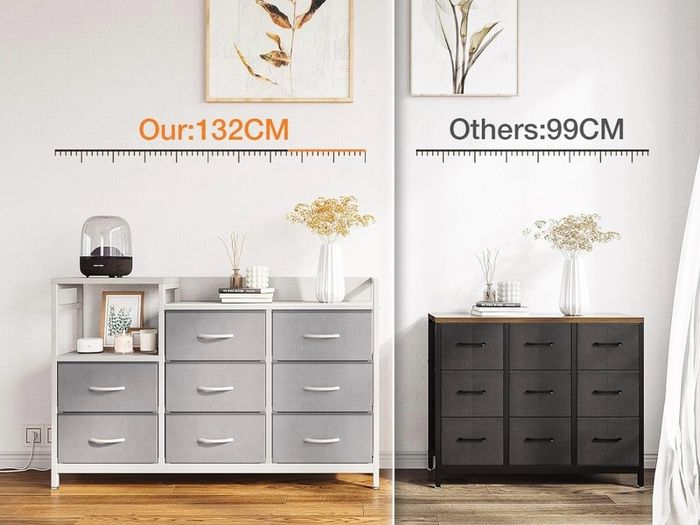 Chest of Drawers Bedroom, Contains 2 USB & 2 AC Ports Sockets