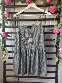 top Bnwt size 12 black & white gingham top primark