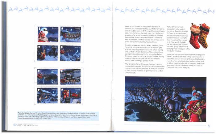 2016 Jersey Stamp Year Book (hardback) issued by Jersey Post with 28 images of contents