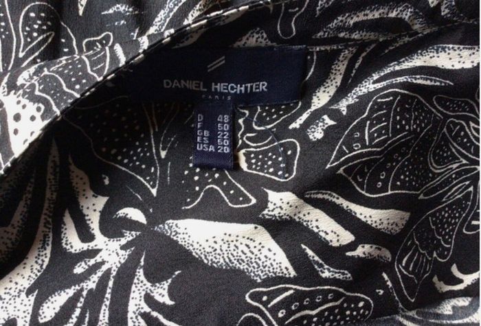 Daniel Hechter Ladies Black & White Long Sleeve Floral Print Blouse Uk 22 Includes Postage