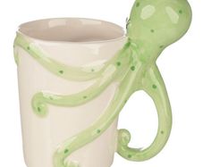 BRAND NEW Lisa Parker Octopus Ceramic Shaped Handle Mug