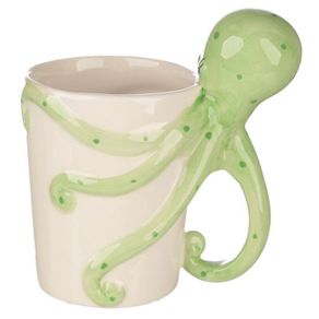 BRAND NEW Lisa Parker Octopus Ceramic Shaped Handle Mug