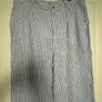 linen wide leg trousers Mango blue stripes linen rich blend size 40 new Image 9