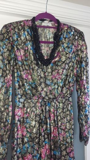 SANDRO Paris floral metallic mini dress Sz 36 (6-8UK) - Rrp 180 (New)