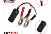12V Battery for alligator Clips to Cigarette Lighter Socket Adapter Cable, Emergency Direct Power Cord for Car Tire Inflator, Cooler, Vacuum, Universal for All 12V Vehicles,