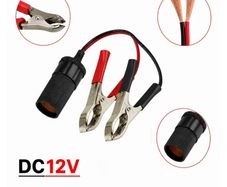 12V Battery for alligator Clips to Cigarette Lighter Socket Adapter Cable, Emergency Direct Power Cord for Car Tire Inflator, Cooler, Vacuum, Universal for All 12V Vehicles,