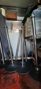 Commercial Chrome Caf Barrier System  Posts, Bas