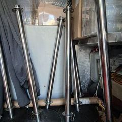 Commercial Chrome Caf Barrier System  Posts, Bas