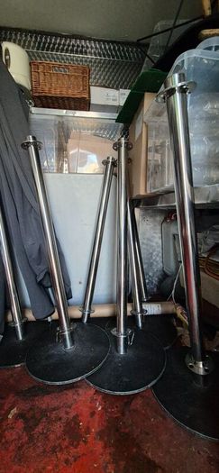 Commercial Chrome Caf Barrier System  Posts, Bas