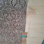 Large canvas wall art with metal flowers Image 2