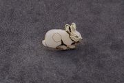 Vintage White Rabbit , Pin Badge