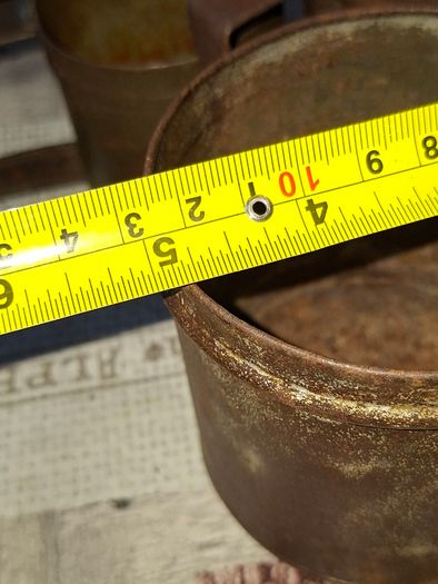 Rare 13 Piece Lot of Antique Chavagnat Tin Measuring Demi-Litre from Paris, France, dating  approximately 1800s.