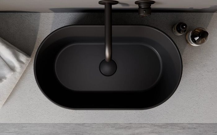 Lova Cera-Line 53 Matt Black Ceramic Countertop Washbasin