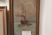 Framed Maritime scene c1900