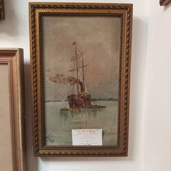 Framed Maritime scene c1900