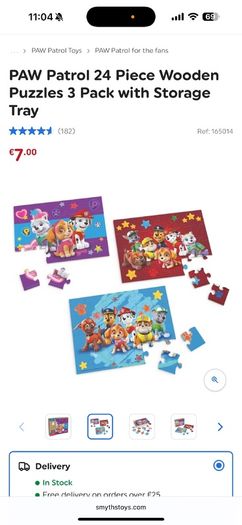 paw patrol jigsaw 3 wood puzzles in one box
