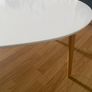 Oval white coffee table with wooden legs Image 5