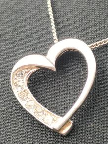 Sterling Silver Love Heart Pendant Set