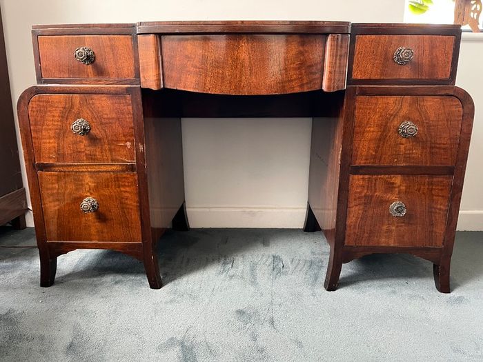 Gorgeous Art Deco Walnut Desk