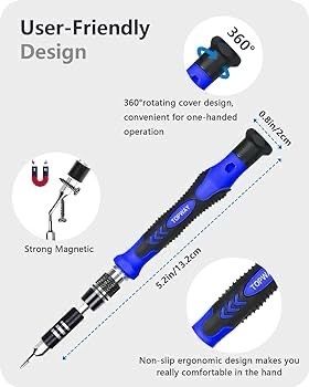NEW SALE | Precision Screwdriver Set, DIY Repair Tool Kit with 101 Screw Driver Bits, TOPWAY 122 in 1 Mini Hand Work Electronic Repair Kit with Magnetic Mat