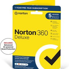 Norton 360 Deluxe 1 Year 5 Devices 50GB Cloud