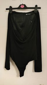 Zara Woman Trf Black Bodysuit Size M