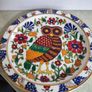 Vintage OWL PLATE Hand-Painted & Decorated by G.s. Presenta LTD., Rhodes  Greece/ Perfect Gift for Owl Lovers Image 4