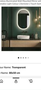 LED bathroom mirror 3 light colours 80x50cm
