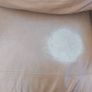 Brown leather sofa and matching foot poof Image 5