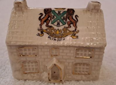 Vintage crested ceramic house Plymouth