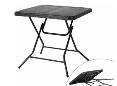 BRAND NEW Folding Table with Steel Frame Legs Wood Grain Foldable Table Outdoor Camping