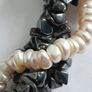 NECKLACE - Triple Strand - Hematite - Pearl Image 7