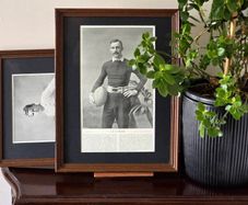 Antique Rugby History Framed Victorian Magazine Portraits Fegan and Field
