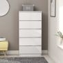 Drawer Sideboard High Gloss White 60x35x121 cm Chipboard Image 7