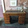 Victorian antique walnut pedestal desk Image 2