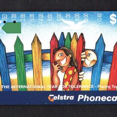 1995 Australia AU10 Playing Together for 1995 Year Of Tolerance (Anritsu) Phone card