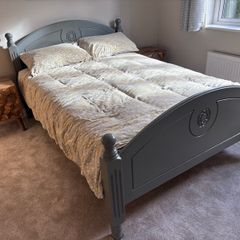 Double grey bed with mattress/bed/locker option