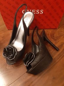 Ladies  Black Guess  Peeptoe slingback shoes